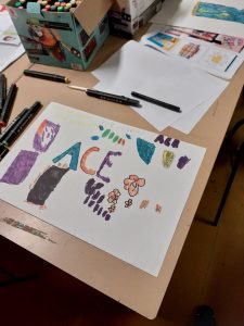 Piece of paper with ideas for ACE Popcorn