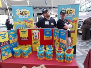 Production Assistants selling popcorn at the Celebrating Neurodiversity event at the University of Derby
